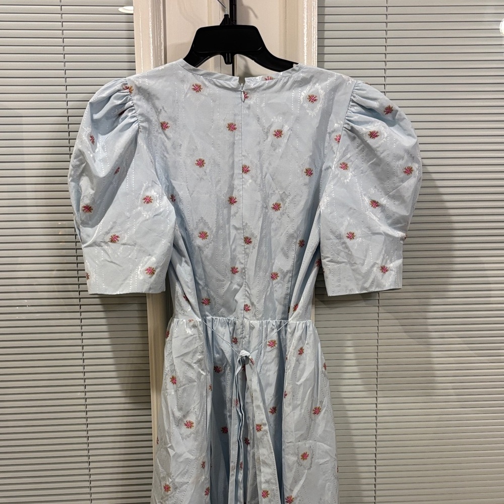 Hunter Bell Light Blue Maxi Dress with Pink Accents - Picture 5 of 7
